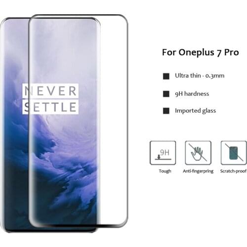 5D Curved Glass For Oneplus 7 pro Screen Protector Full glue Cover Round Edge Tempered Glass for One Plus 7 Pro 9H Glass Film