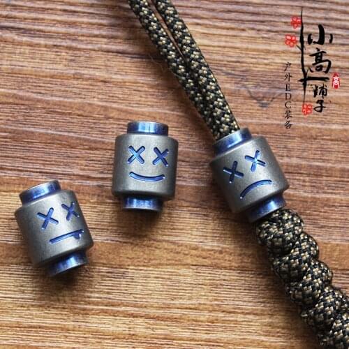 Titanium Alloy Expression Paracord Accessory Screw Thread Knife Beads EDC DIY Paracord Beads Flashlight Pendants