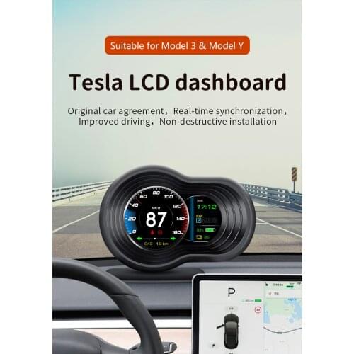 GEYIREN HUD Car Speed Projector Head Up Display Low Voltage Digital Speedometer Seat Belt Not Fastened For Tesla Model 3 And Y