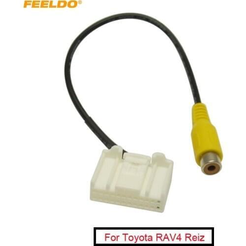 FEELDO 1PC Car Rear Camera Parking Video Reversing RCA Cable Adapter For Toyota RAV4 Reiz Radio Head Unit #5666