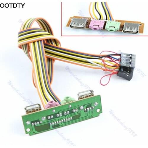 Brand New PC Computer Case Front Panel USB Audio Port Mic Earphone Cable