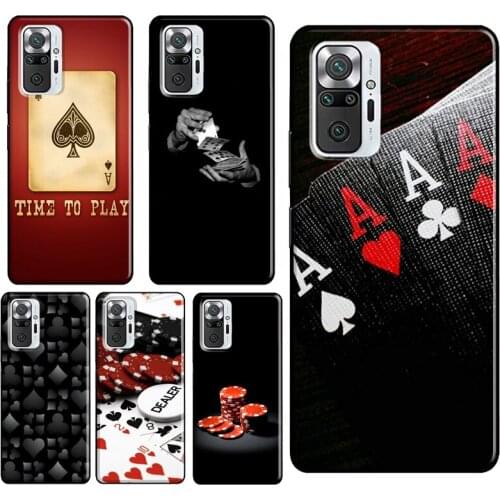 Poker Casino Art Pattern Case For Xiaomi Redmi Note 10 Pro 7 8 9 Pro Note 9S 8T Cover For Redmi 9 9A 9C 9T 7A 8A
