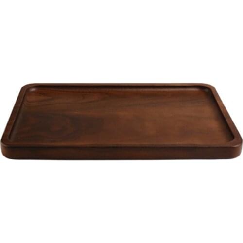 Wood Serving Tray Square Breakfast Sushi Snack Bread Dessert Cake Plate Food Storage Dish for Hotel Home Serving Tray
