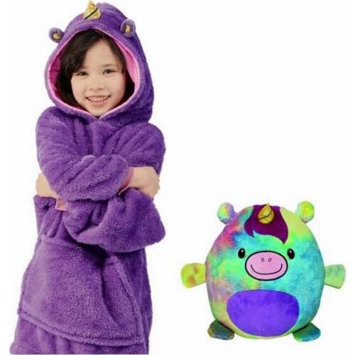 Kid huggler pets pajamas warm fleece sleepwear tops for little kids boys girls nightwear toddler hooded pajamas pajamas one size
