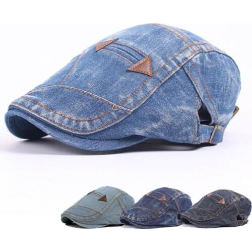 Fashion Men Women Vintage Washed Jeans Visors Unisex Sun Hats Outdoor Sports Denim Beret Sun Visor Anti UV Flat Cap