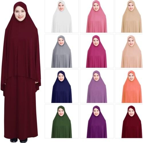 Formal Muslim Prayer Garment Sets Women Hijab Dress Islamic Clothing Dubai Turkey Namaz Long Prayer Musulman Jurken Abaya Kimono