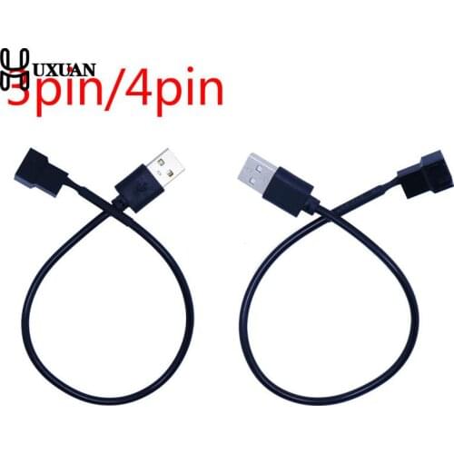 3pin/4pin Fan To USB Adapter Cables 3/4Pin Computer PC Fan Power Cable Connector Adapter 5V 30cm Connect