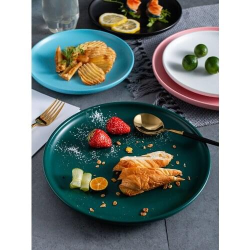 Ceramic Dinner Plate Dessert Dish Home Steak Pasta Plate Dinnerware Porcelain Breakfast Tray Fruit Tableware Dishes Cake Plates