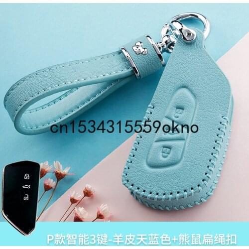 For 2021 Volkswagen Golf 8 ID 4 X Crozz Key Case Cover Shell Buckle Leather High Grade Accessories