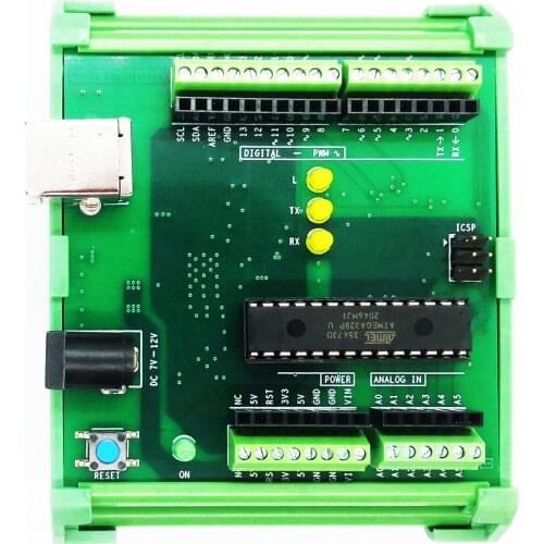 Arduino UNO DIN Rail Mount with Terminal Block