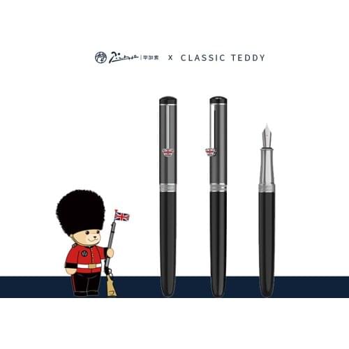 Picasso 921 Metal Fountain Pen Classic Teddy Pimio British Series Iridium F Ink Pen Writing Gift Set for Business Office School
