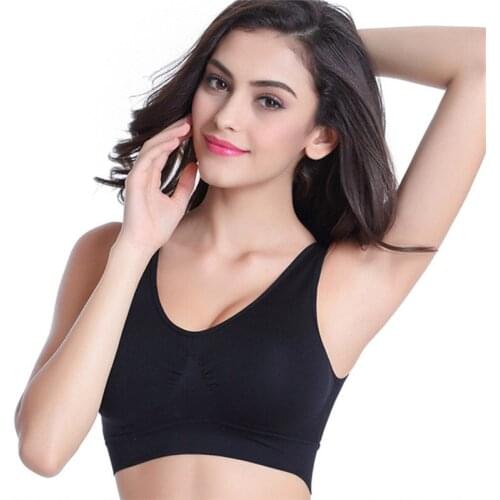 Fashion Girls Yoga Tops Black Sports Cotton Push Up Bra Workout Vest Womens Activewear Fitness Breathable Running Wear