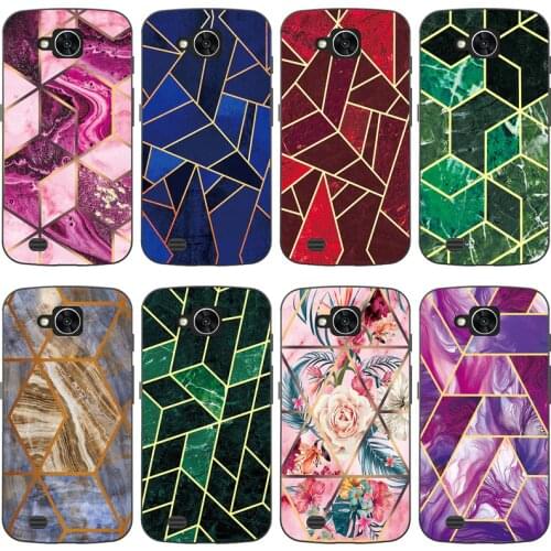 Geometric Marble Soft Phone Case for LG X Venture / X Calibur / V9 H700 Funda Glossy Colorful Flower Silicone Phone Back Cover