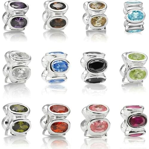 New Original 1.1 Silver Blue Red Oval Lights Charm in multiple colors Womens Vintage DIY Beads Luxury Jewelry Wholesale