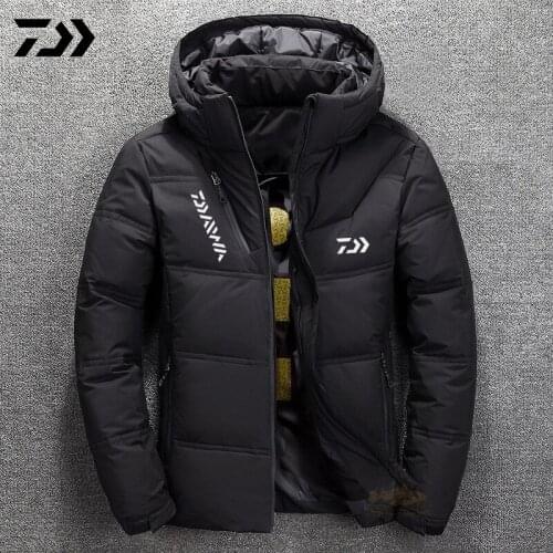 Daiwa Fishing Clothes Fishing Jacket Winter Mens Keep Warm Hoodie Thicken Jacket for Fishing Thermal Windproof Fishing Wear