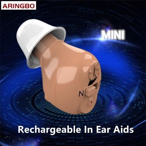 Rechargeable Hearing Aids Audifonos for Deafness/Elderly CIC Mini Size Invisible Hearing Aid Digital Ear Sound Amplifier