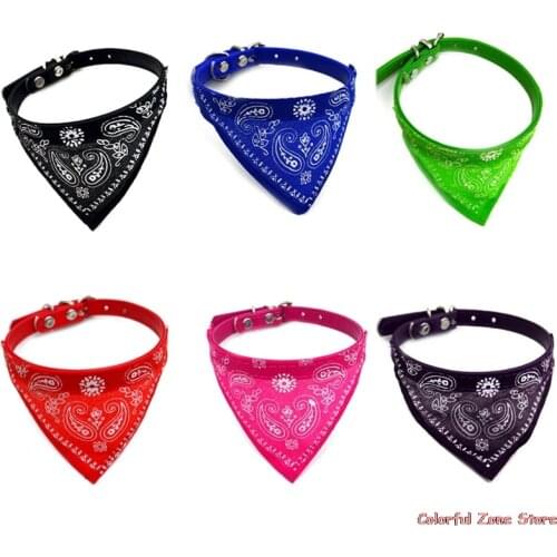 Cute Adjustable Small Dog Collars Puppy Pet Slobber Towel Outdoor Cat Collar Print Scarf Design Neckerchief Pet Accessories