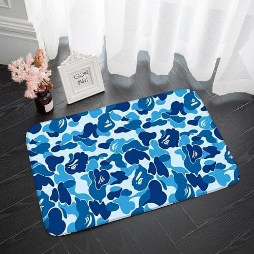 Blue Rug Absorbent Bathroom Mat Prayer Rugs Portable Flannel Material Living Room House Carpet Hallway Decoration Bedroom Mats