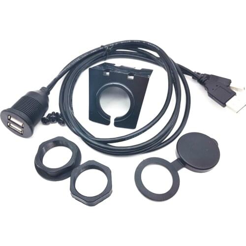 2USB 2.0 EXTENSION Cable 3ft/1M Male Plug to Female Socket Dashboard Flush Mount