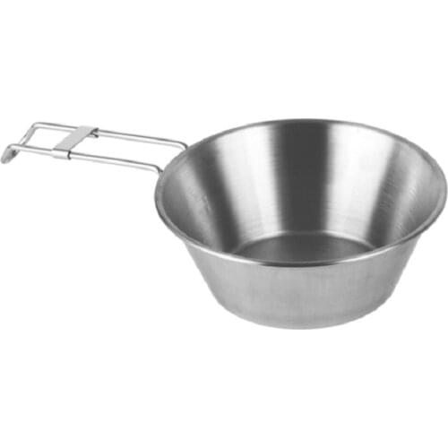 Outdoor Picnic Stainless Steel Bowl Picnic Barbecue Folding Bowl Camping Portable Cooker