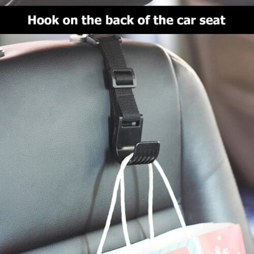 Universal Car Seat Headrest Hook Adjustable Organizer Adjustable Length Flexible Wear Resistance Hanger Bag Holder Clip