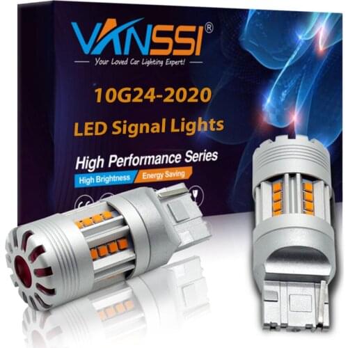 VANSSI T20 LED CANBUS 7440 Wy21W No Hyper Flash Amber/White 194 T10 W5W Error Free Car Light Bulb 1156 Ba15s P21W Bau15s PY21W