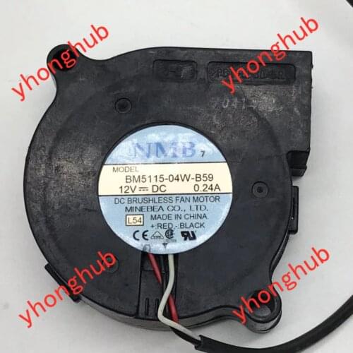 NMB-MAT BM5115-04W-B59 L53 L54 DC 12V 0.24A 51x51x15mm Server Cooling Fan