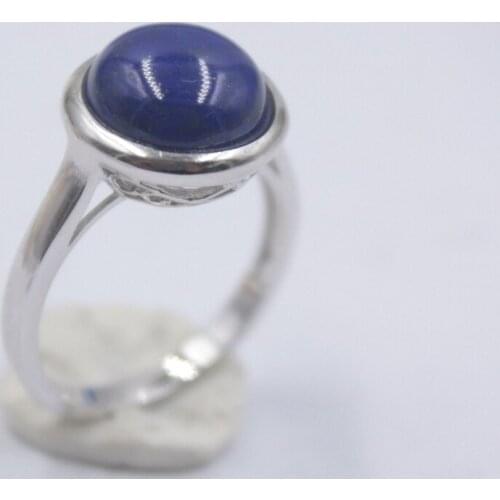 Solid 925 Sterling Silver Ring The Widest 12.5mm Lapis Lazuli Ring For Woman