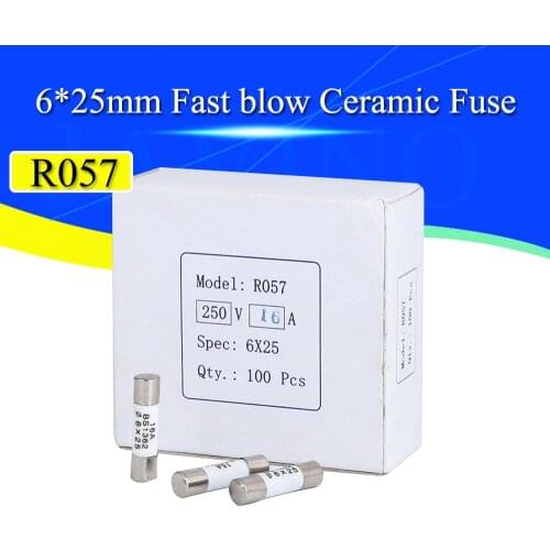 10Pcs/lot 6*25mm fast ceramic fuses Kit assortment 250V 0.5A 1A 3A 2A 10A 6x25mm AMP Fuse tube