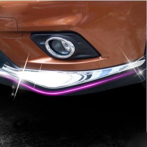 2pcs/set ABS Chrome Front Bumper Corner Protector Cover Trim for Nissan X-trail X Trail T32 Rogue 2014 2015 Car Accessories