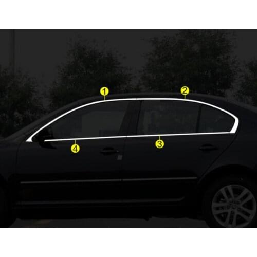 304 Stainless Steel Car Window Trim For Skoda Octavia A5 Sedan 2007-2012
