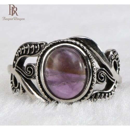 Bague Ringen NEW Best Sellers Silver Finger Jewelry Ring Amethyst,Set in drill,Gift for women,Anniversary Valentines Day