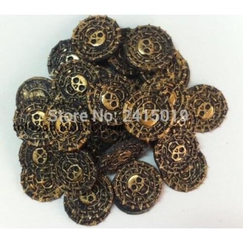 Freeship 100x plastic pirate treasure antitque AZTEC fake coins toys props for kids Halloween party favors cosplay game toy