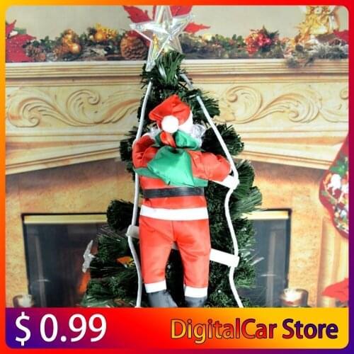 Large 60/80cm Christmas noel natal Santa Claus doll with Climbing stair to giving gift Sint Nicolaas Christmas Tree Decoration