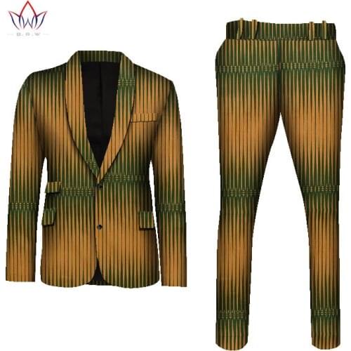 Private Custom African Clothes for Men Slim Fitted Formal Suit Jacket+pant 2 Pieces Wedding/Work Place Business Clothes WYN1169