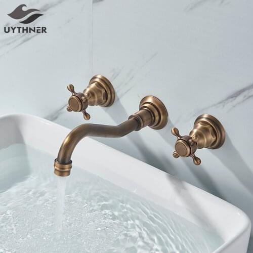 Black Bath Basin Faucet Wash Basin Sink Faucet Bathroom Taps Wall Mounted Hot And Cold Water Mixer Tap Bathtub Mixer Crane