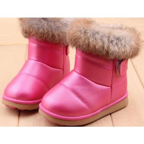 2018 Winter Brand Designer White+Red Size 21-30 Rubber Soles Ankle Children Boots/Shoes Kids Shoes For Girls Boys Sonw Boots