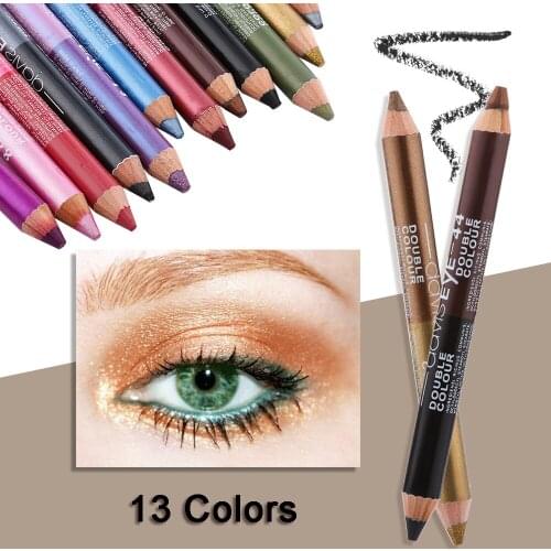 Double-Ended Glitter Eyeliner Pencil Highlighter Glitter Eyeshadow Eyeliner Pen Durable Waterproof Sweatproof Eyes Makeup Tools