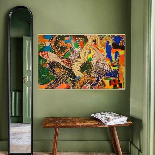 Frank Stella《Maxons Island》Canvas Art Oil Painting Minimalism Artwork Poster Picture Backdrop Wall Hanging Decor Home Decoration