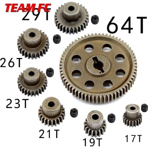 2pc 11184 Metal Diff Main Gear 64T 11181 Motor Pinion Gears 21T Truck 1/10 RC Parts HSP Himoto Amax Redcat Exceed 94111 rc car