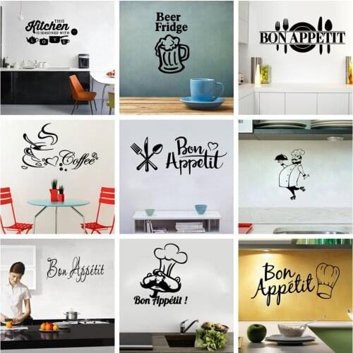 22 Styles Kitchen Large Wall Sticker Vinyl Stickers for House Decoration Accessories Mural Wallpaper Poster Home Decor Decals