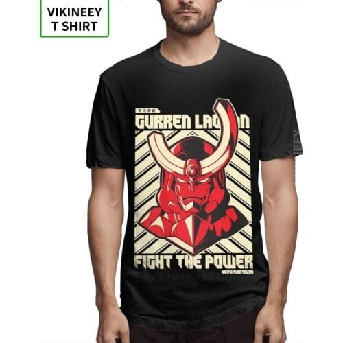 Summan Mens Quality Print Tengen Toppa Gurren Lagann T shirt 2020 New Arrival Japanese Anime Design XS-3XL Plus Size T Shirt