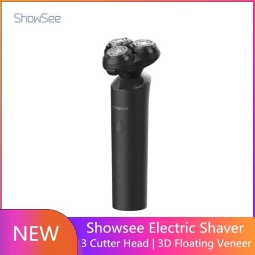 New Xiaomi Showsee Shaver Mens Razor Beard Trimmer Waterproof Shaver for Men 3 Blades Portable Beard Trimmer Cutting Machine