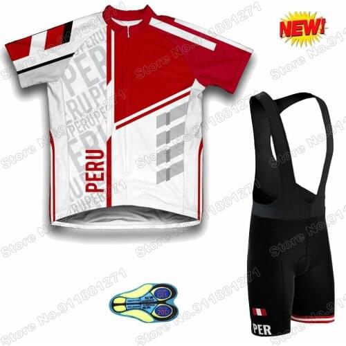New Peru National Team Men Cycling Jersey Set Retro Cycling Clothing Summer Road Bike Shirts Suit Bicycle Bib Shorts MTB Maillot