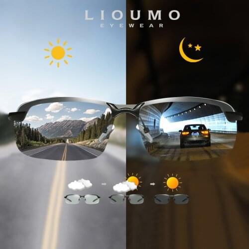 LIOUMO Design Square Sunglasses For Men Women Polarized Driving Glasses Photochromic Eyewear Chameleon Lens lentes sol hombre