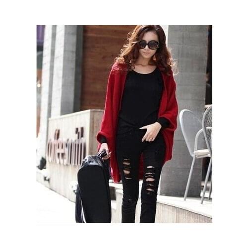 Autumn and winter bat sleeve T-shirt shawl large size T-shirt cardigan loose long coat sweater womens wholesale Cape