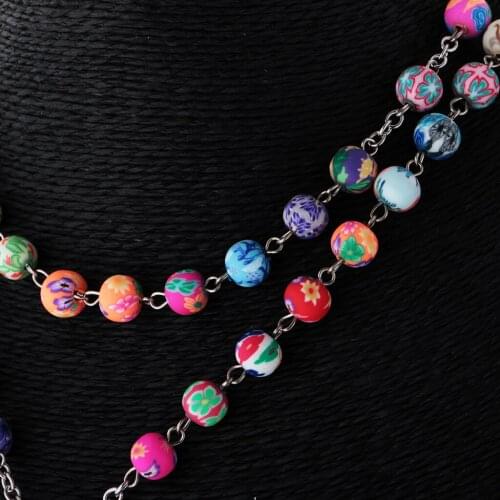 Fashion Womens Rosary Beads Long Chain Sweater Jesus Cross Pendant Necklace