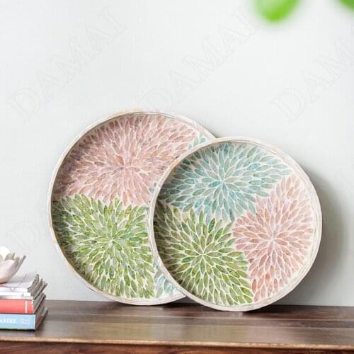 Natural Color Shell Storage Tray Creativity National Style Style Decor Cosmetic Container Living Room Desktop Fruit Organizer
