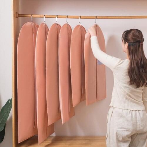 Non Woven Fabric Useful Visible Window Clothing Hanging Bag Water-proof Cloth Overcoat Dust-proof for Closet