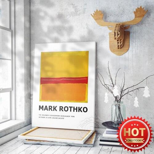Mark Rothko Exhibition Poster, Abstract Print Art, Home Room Decor Mural Painting, Solomon R. Guggenheim Museum Wall Picture